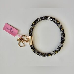 Simply Southern Leopard Rhinestone Bangle Keyring NWT